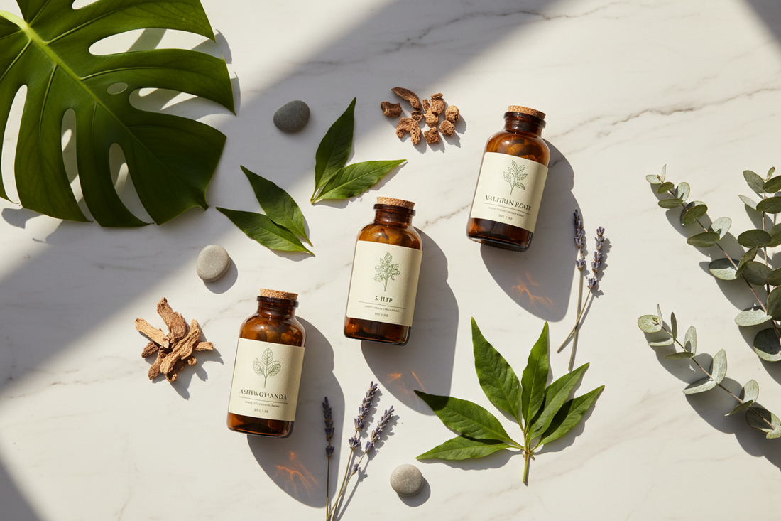 The Ultimate Stress, Sleep & Mood Stack: Ashwagandha, 5-HTP & Valerian Root