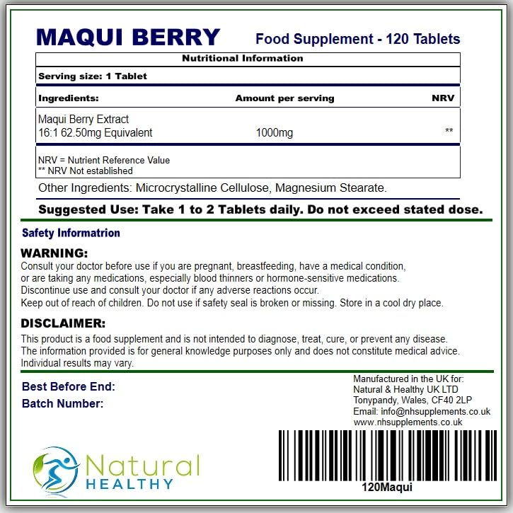 Maqui Berry Extract – 120 Tablets | Rich in Antioxidants