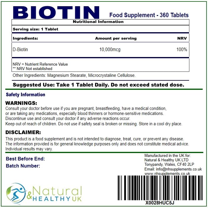 Biotin (360 Tablets)