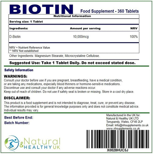 Biotin (360 Tablets)