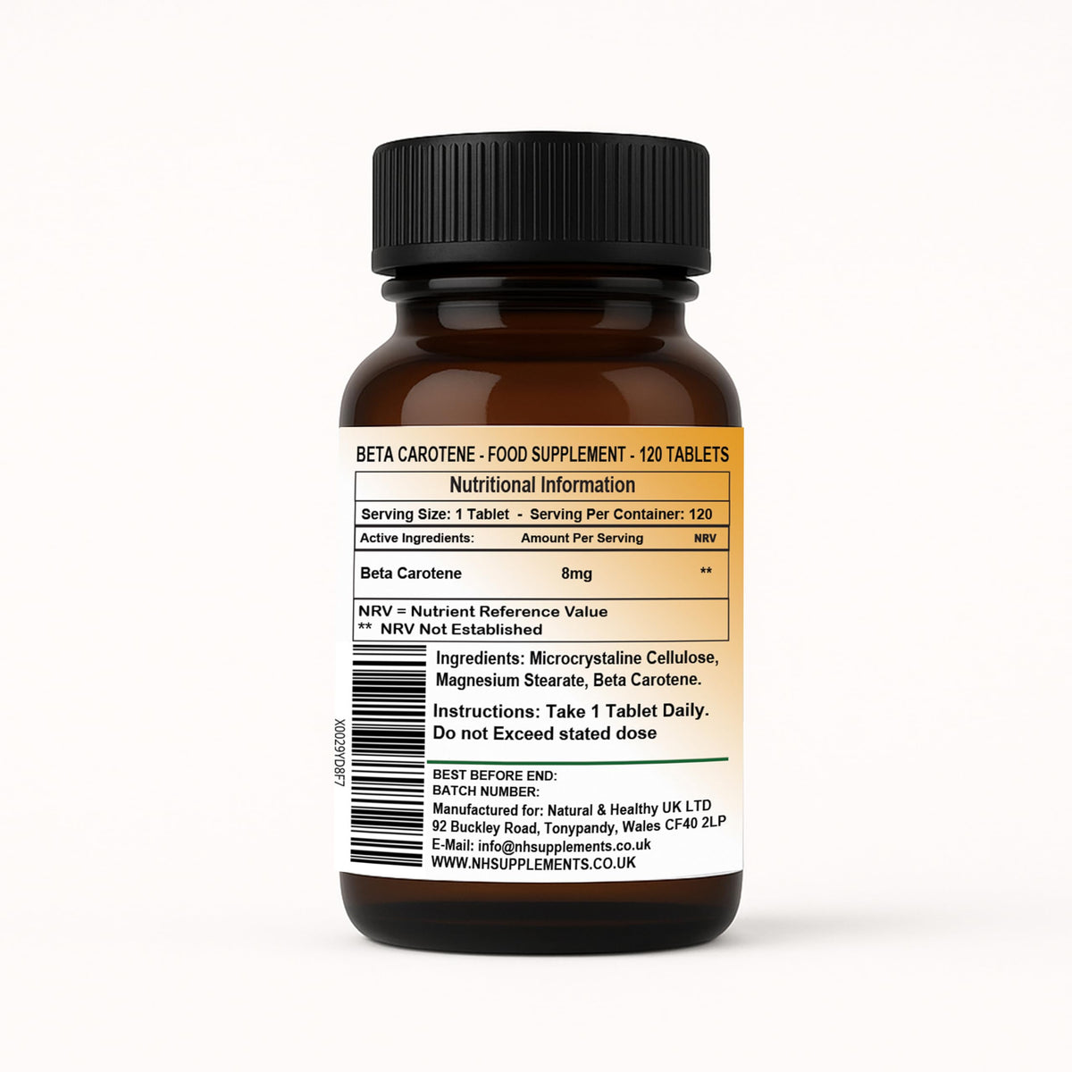 Beta Carotene - 120 Tablets