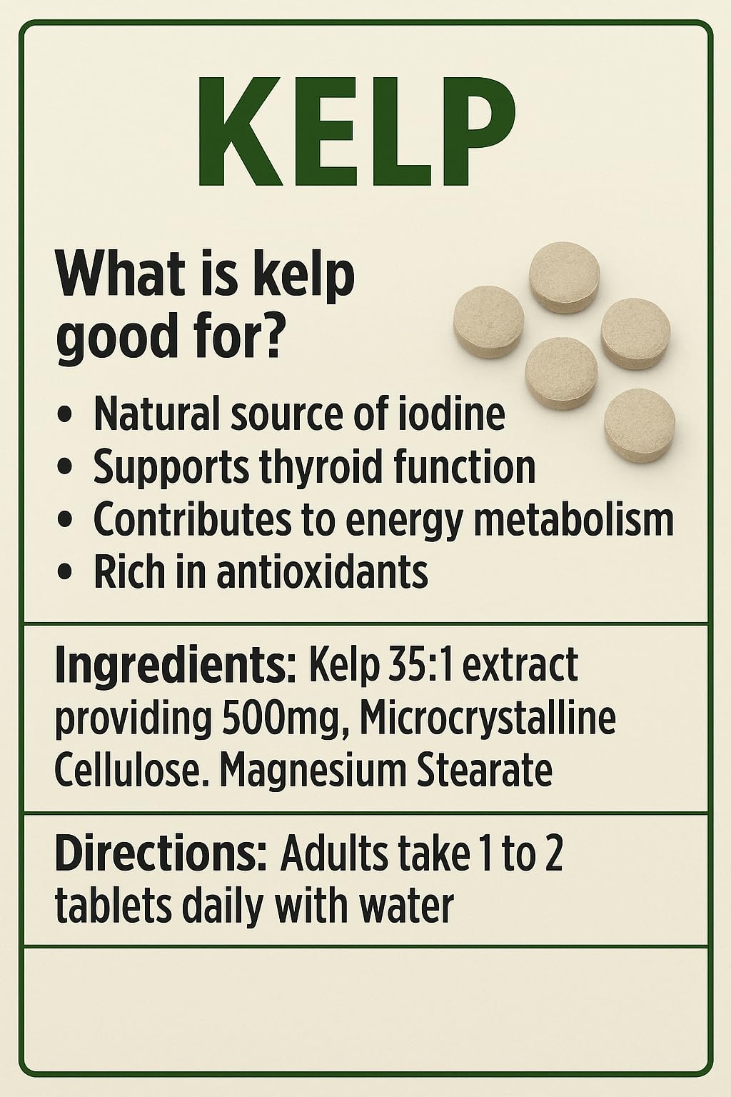 Sea Kelp 180 Tablets