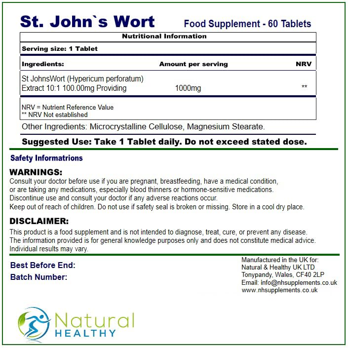 St John's Wort 60 Tablets