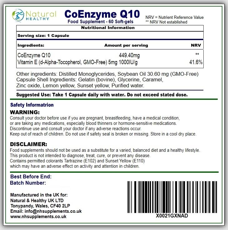 CoEnzyme Q10 60 Soft-gels