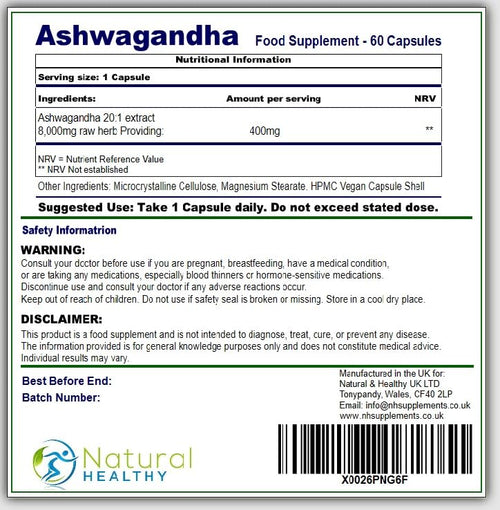 Ashwagandha KSM-66 - 60 Capsules