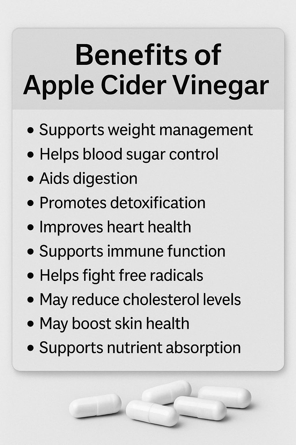 Apple Cider Vinegar Capsules 600mg – 90 Vegan Capsules
