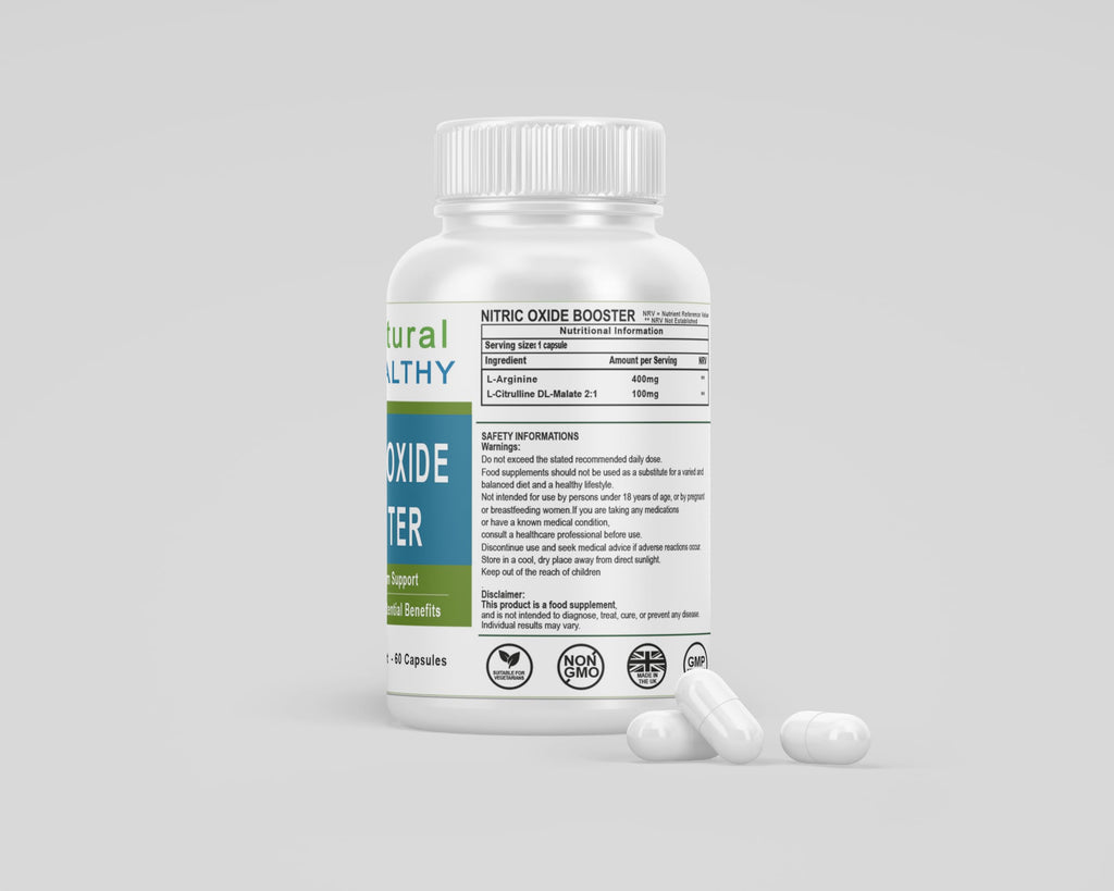 Nitric Oxide Booster – L-Arginine & L-Citrulline | 60 Vegan Capsules