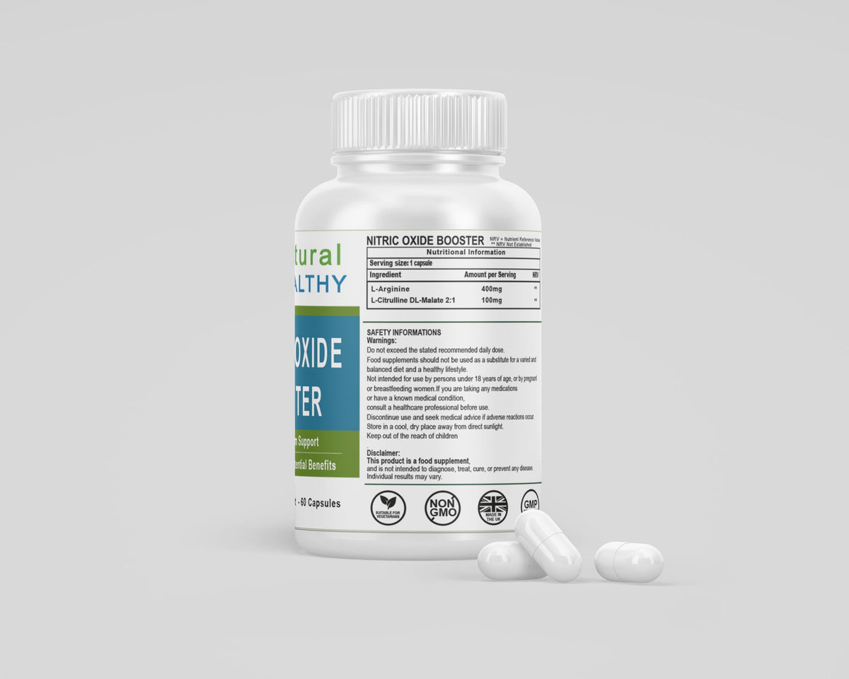 Nitric Oxide Booster – L-Arginine & L-Citrulline | 60 Vegan Capsules