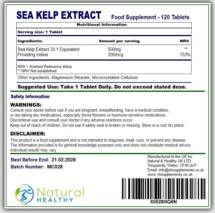 Sea Kelp 180 Tablets