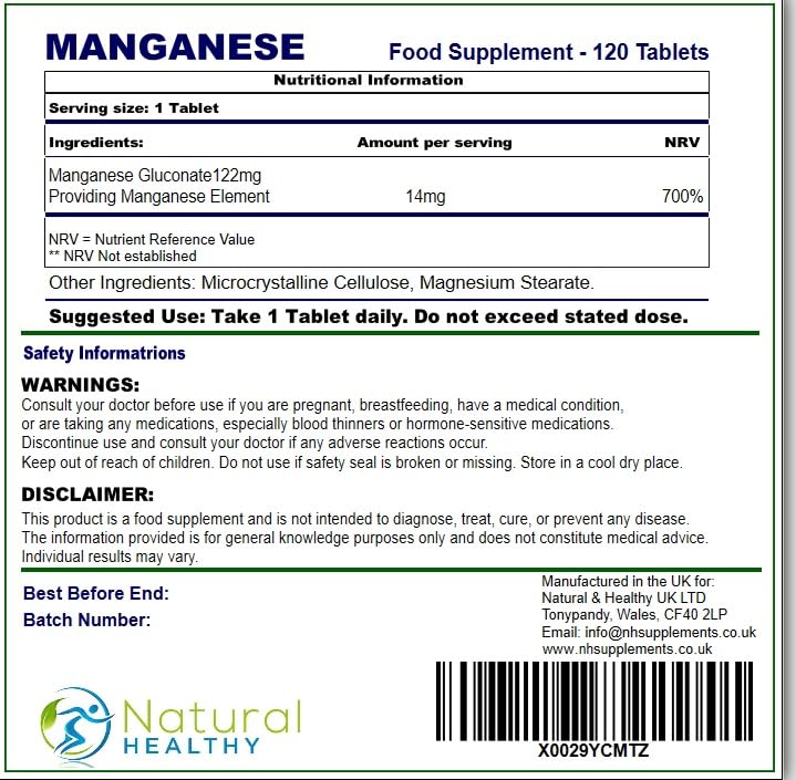 Manganese 120 Tablets