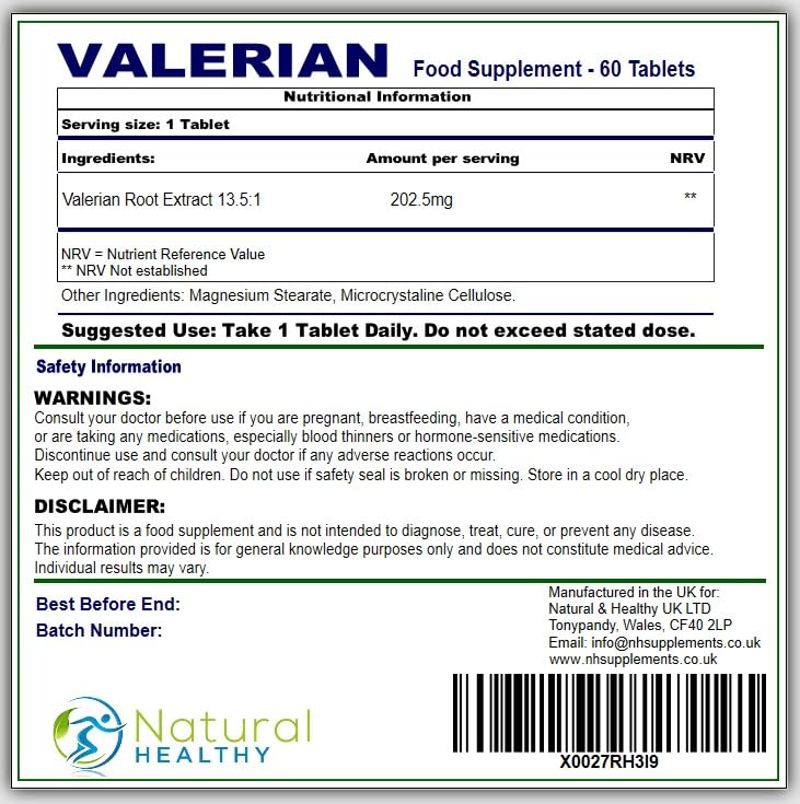Valerian Root 120 Tablets