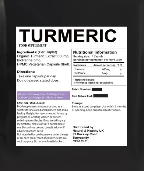 Turmeric with Black Pepper – 60 Capsules